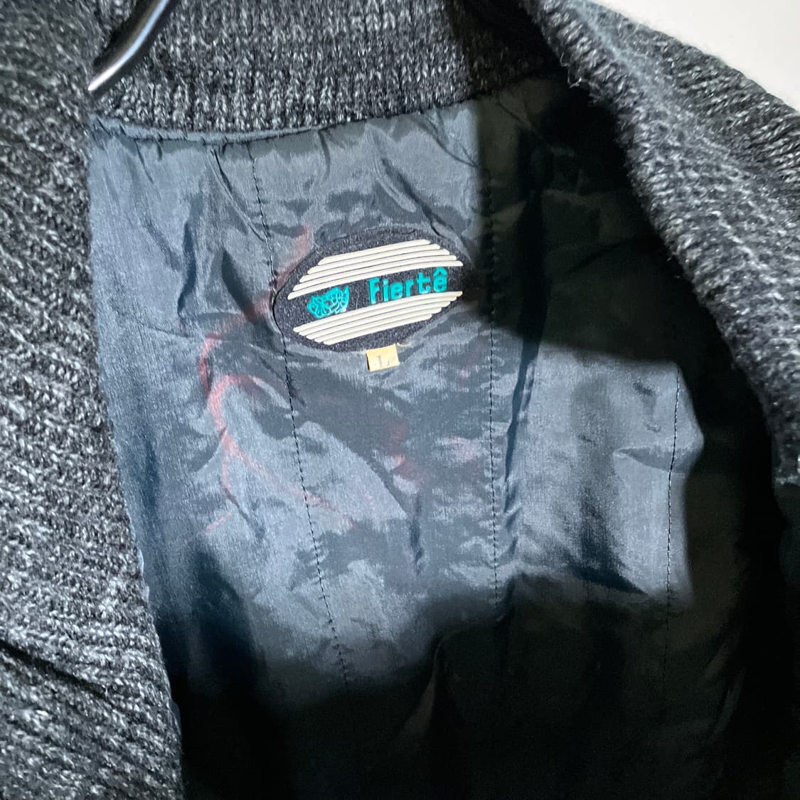 L)87년 제조 VTG 레더 패치 니트 집업 자켓 점퍼 상품이미지6