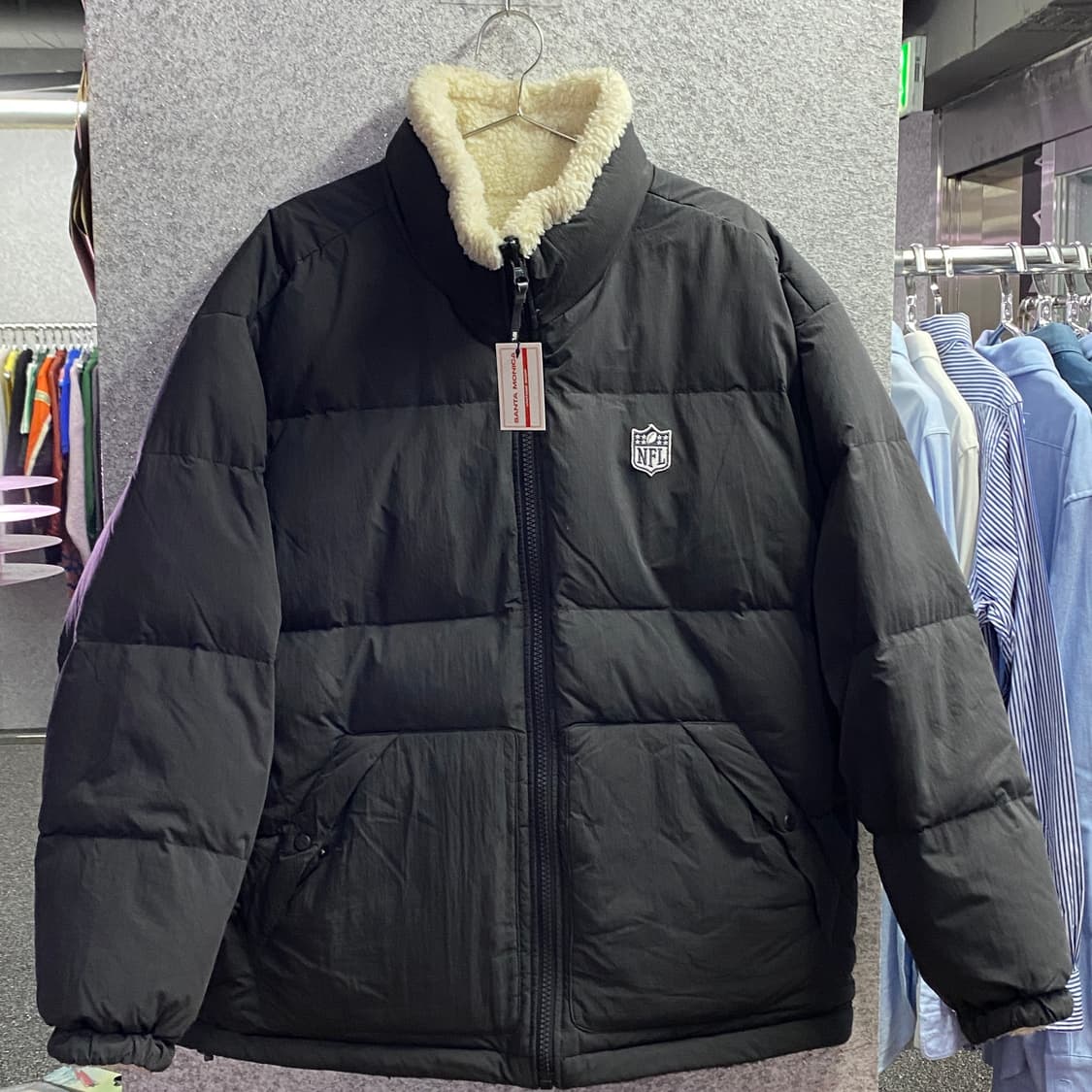 NFL 빅로고 쉐르파 리버시블 다운 숏 패딩 B3126 상품이미지2