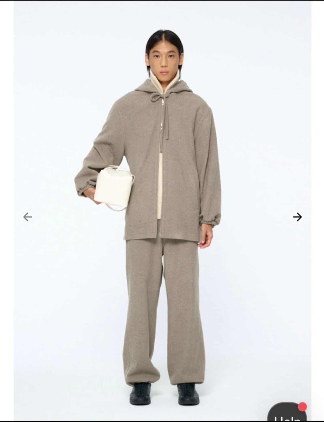 아모멘토 울 집업 판초 wool zip up poncho 그레이 M  상품이미지1