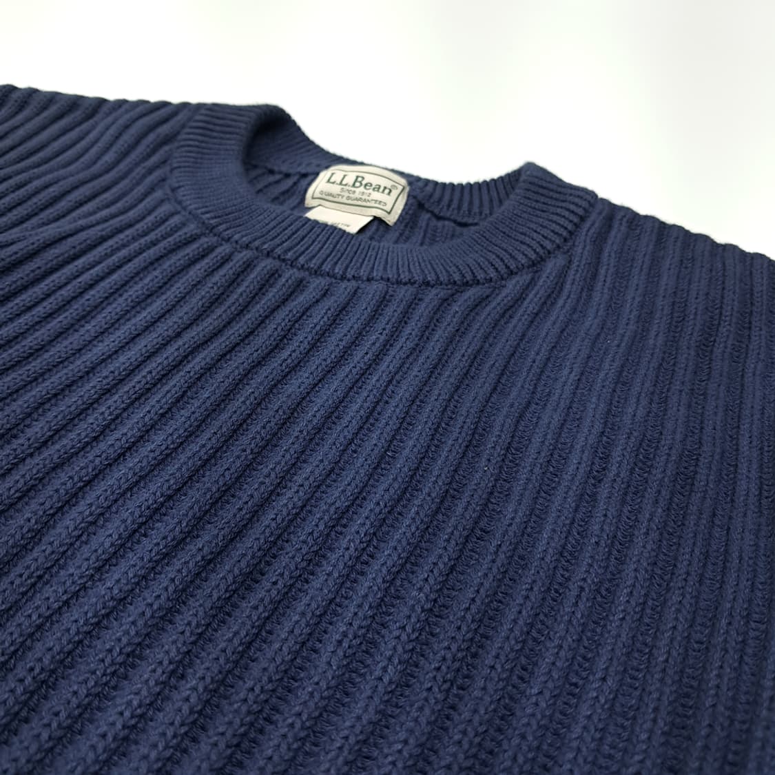 CL101 L 엘엘빈 네이비 리브드 크루넥 니트 상품이미지4