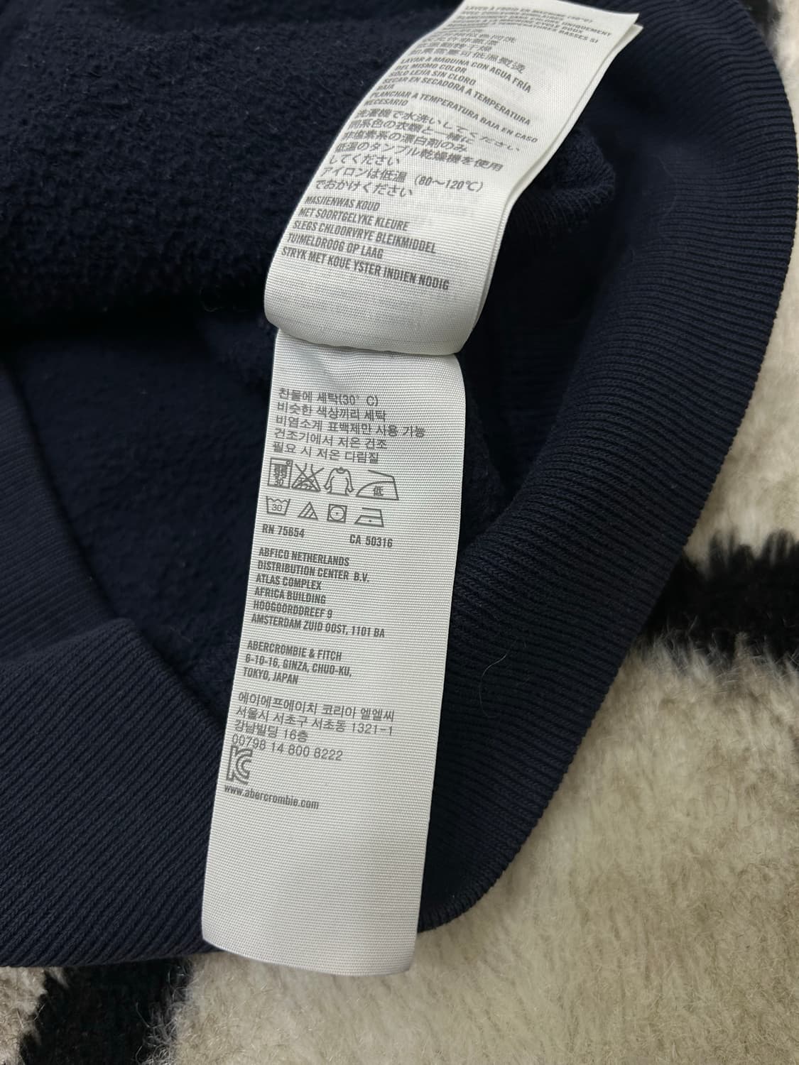 [S]아베크롬비 스펠아웃 후드집업/네이비/기모 상품이미지6