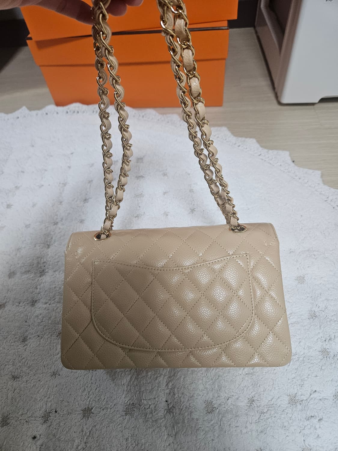 샤넬 클래식 스몰 베이지 내장칩 상품이미지2