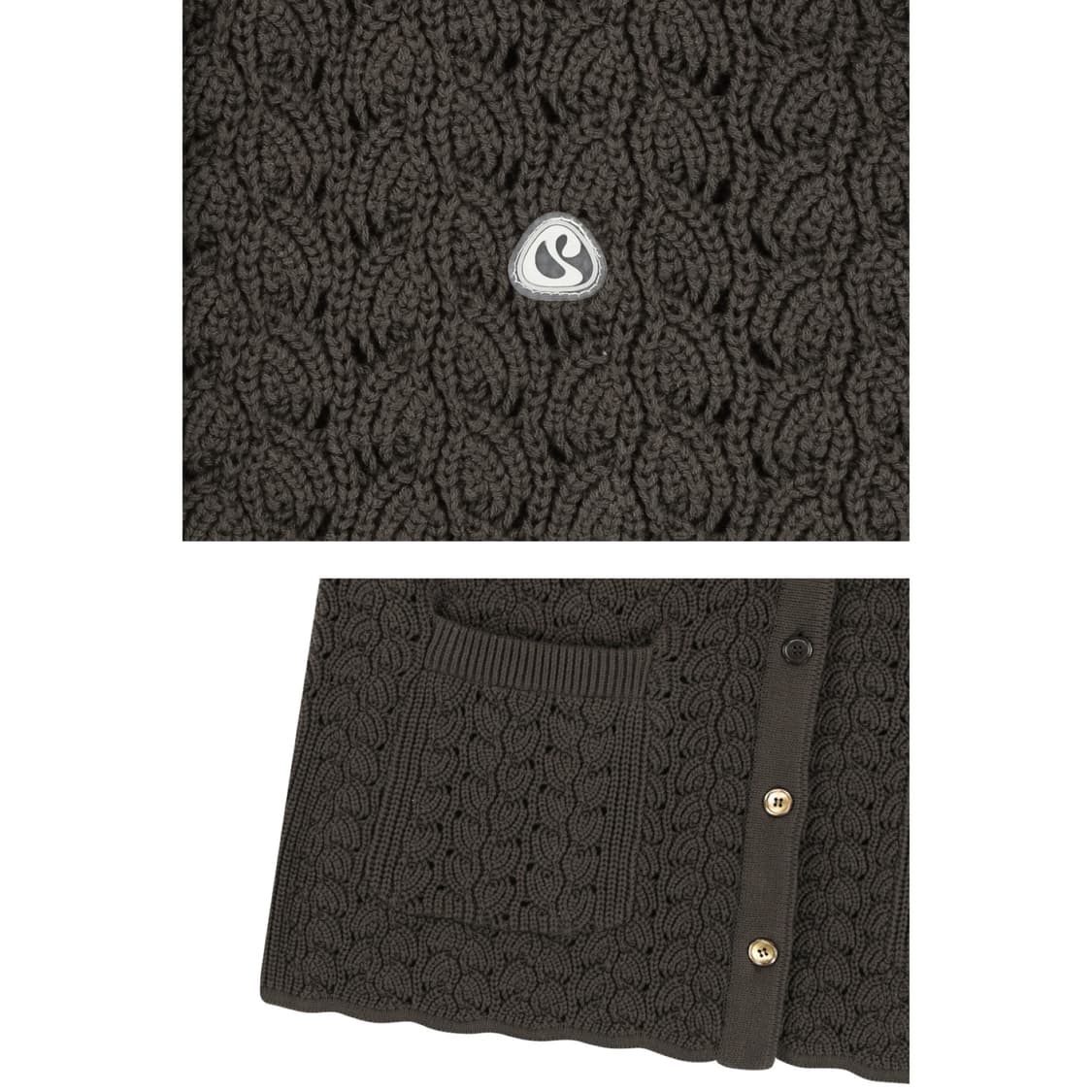 코이세이오 웨이브 니트 가디건 다크브라운 상품이미지10