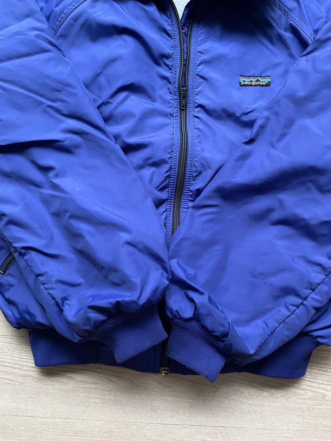 80s 파타고니아 쉘드 신칠라 봄버 자켓 블루 rare usa 상품이미지5