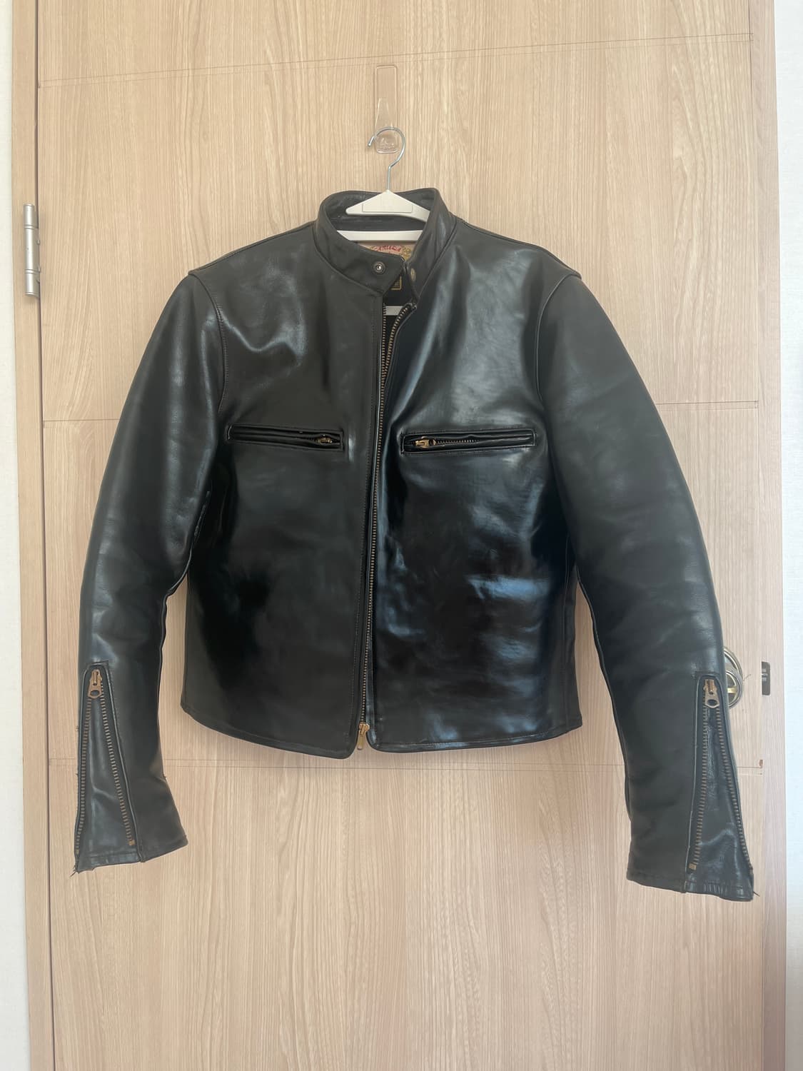 말 가죽 싱글 레더 자켓 상품이미지1