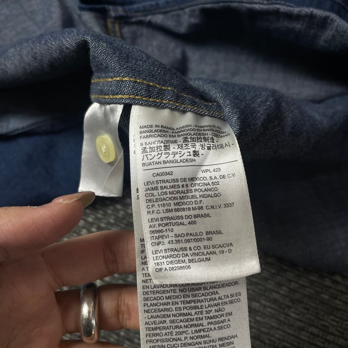 리바이스 진청 투포켓 데님 셔츠 M 상품이미지5