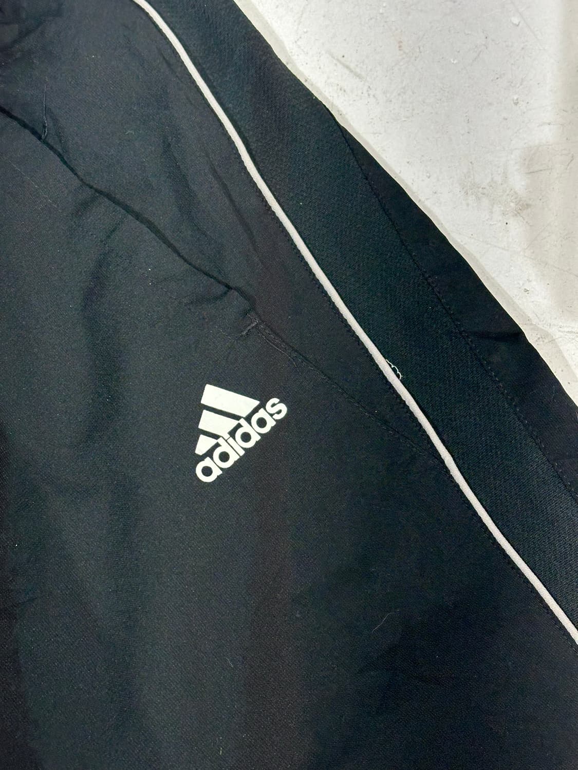 아디다스 와이드 블랙 화이트 사이드 라인 팬츠 M 상품이미지6
