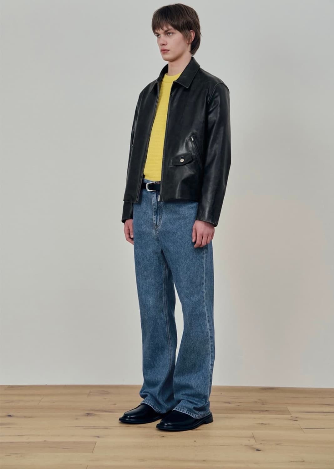 [L] STU 에스티유 빈티지 워싱 램스킨 레더 가죽 자켓 상품이미지2