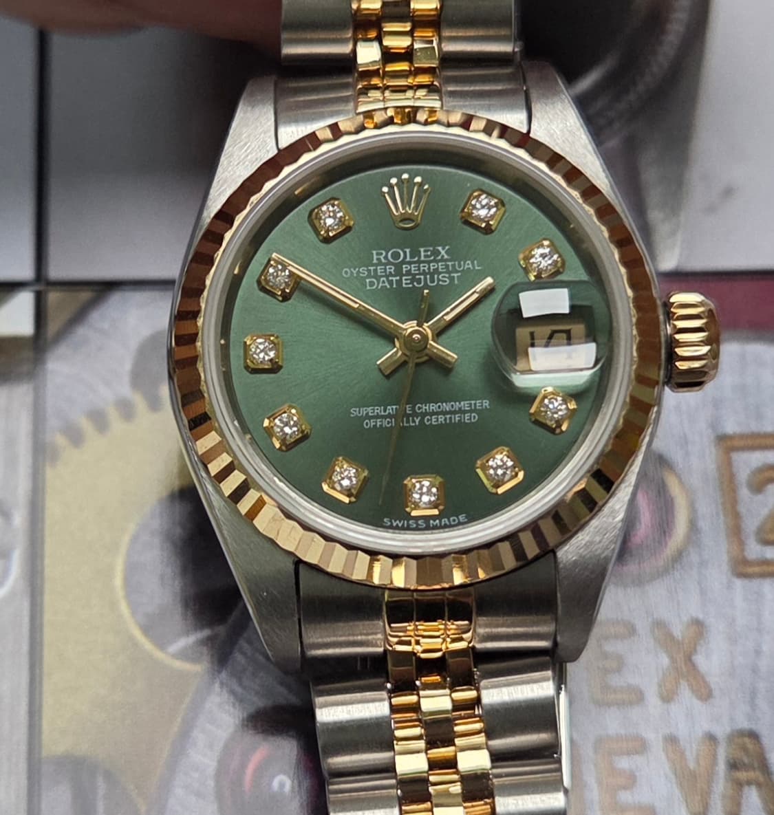 롤렉스 데이저스트 69173 18k콤비 올리브그린 10P다이아 쥬빌리줄  상품이미지9