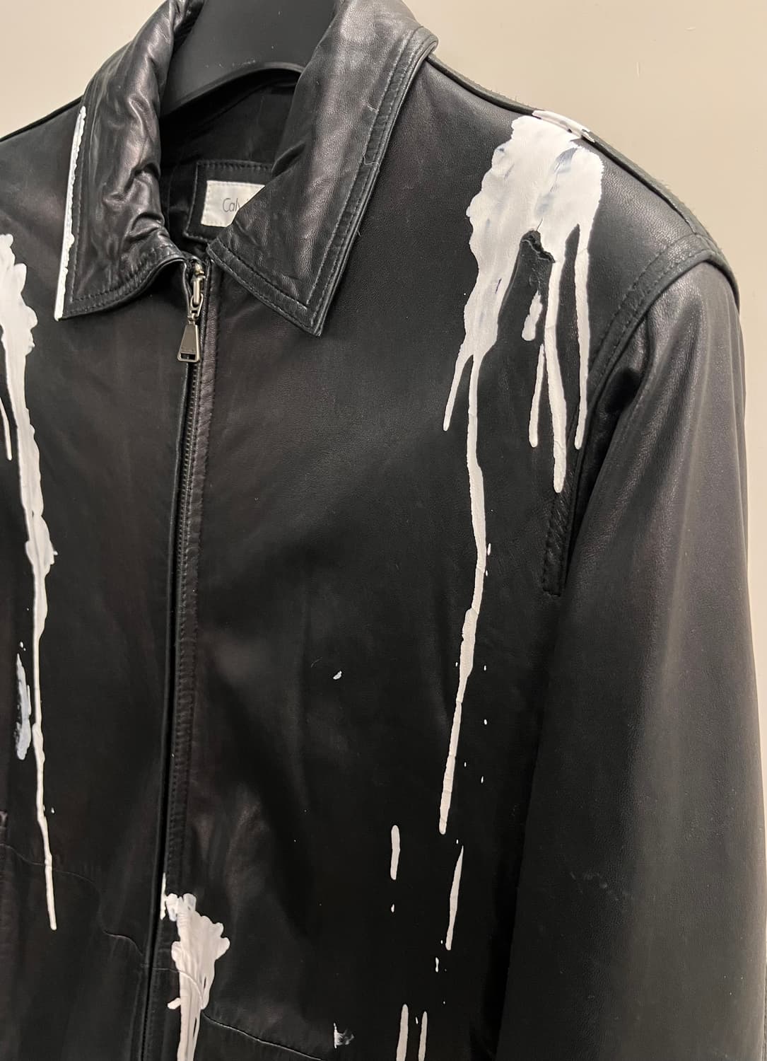 캘빈클라인 가죽 자켓 S (플라워 페인팅) 상품이미지2