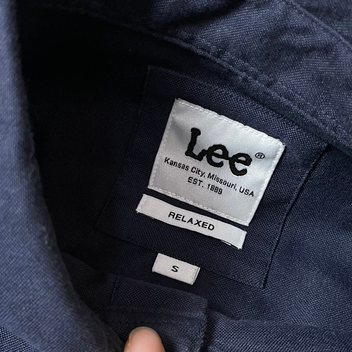 Lee 네이비 로고 릴렉스드핏 반팔 셔츠 S 상품이미지4