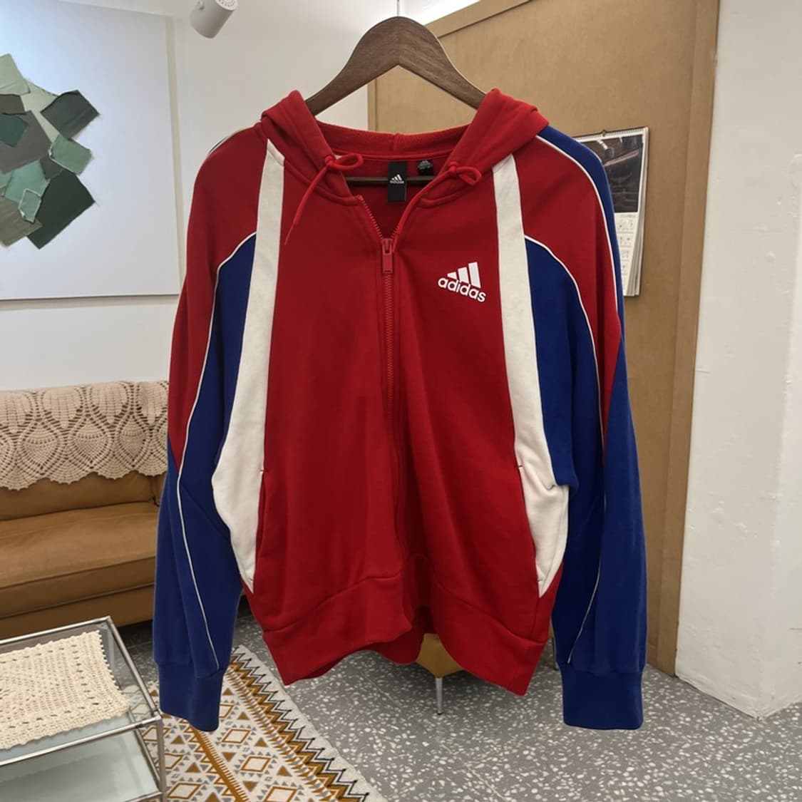 아디다스 올드스쿨 레트로 90's 배색 후드집업 M C10518 상품이미지3
