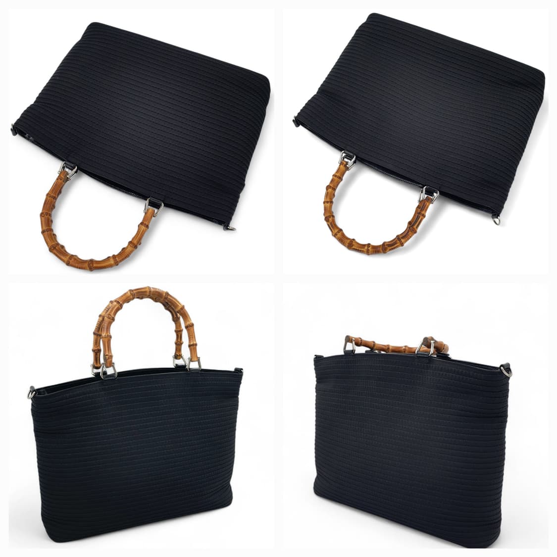 구찌 뱀부 블랙 퀄팅 캔버스 투웨이 토트백 숄더백 상품이미지2