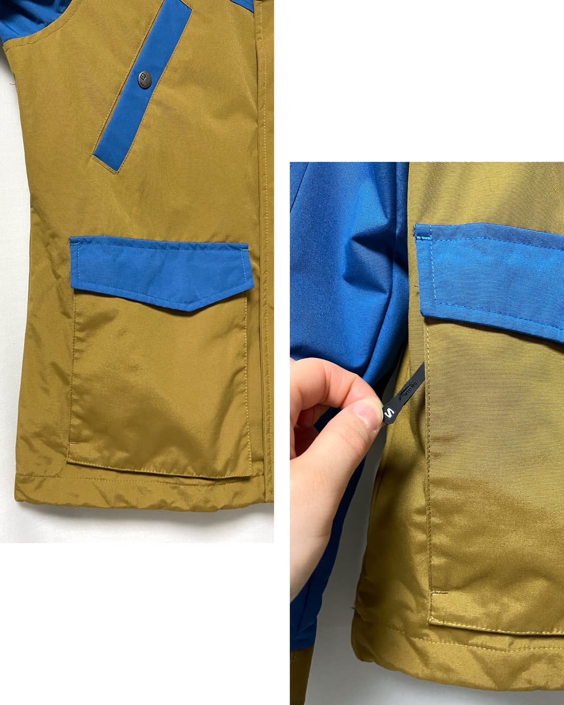 살로몬 여성 나일론 배색 등산 바람막이 자켓 55-66 _ 블루브라운 상품이미지3