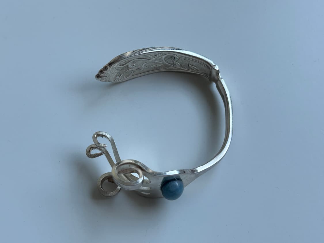 빈티지 아쿠아마린 포크뱅글 L 상품이미지2