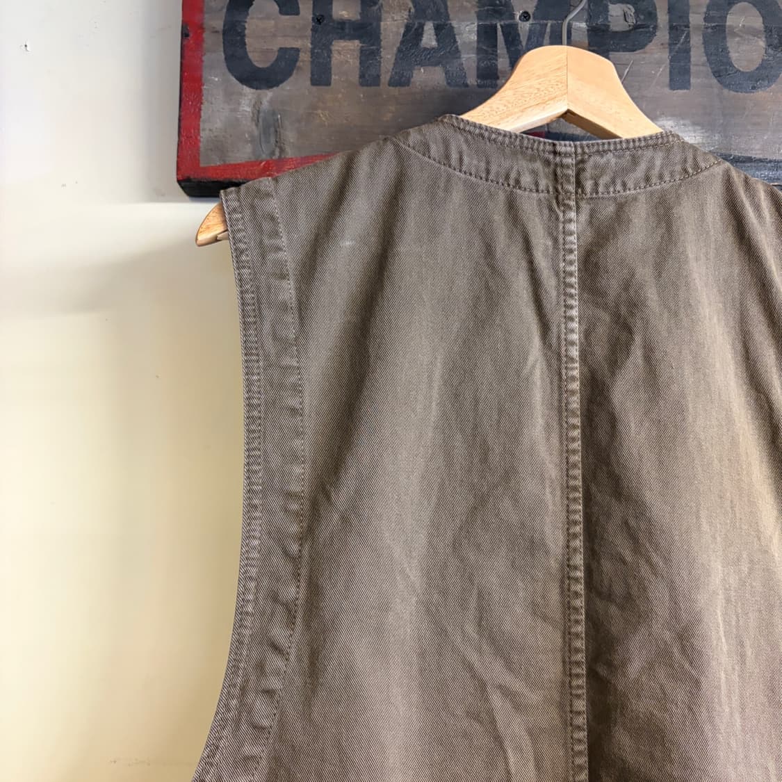 Vintage Brown Zip Work Vest 상품이미지7