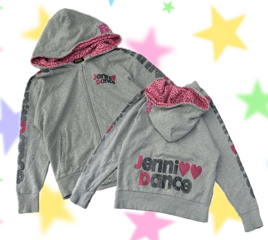 JENNI 프린팅 데코라 오버핏 후드집업 갸루 y2k 레터링 일본 빈티지 상품이미지1