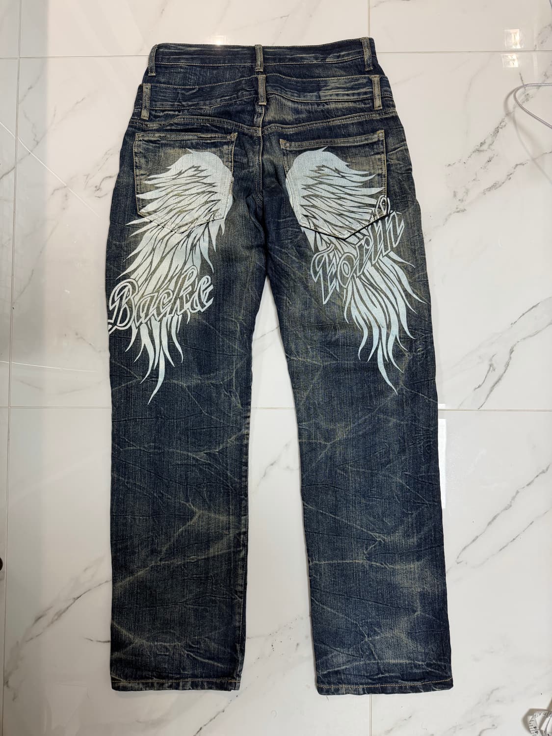 더블벨트 프린팅 진  상품이미지1