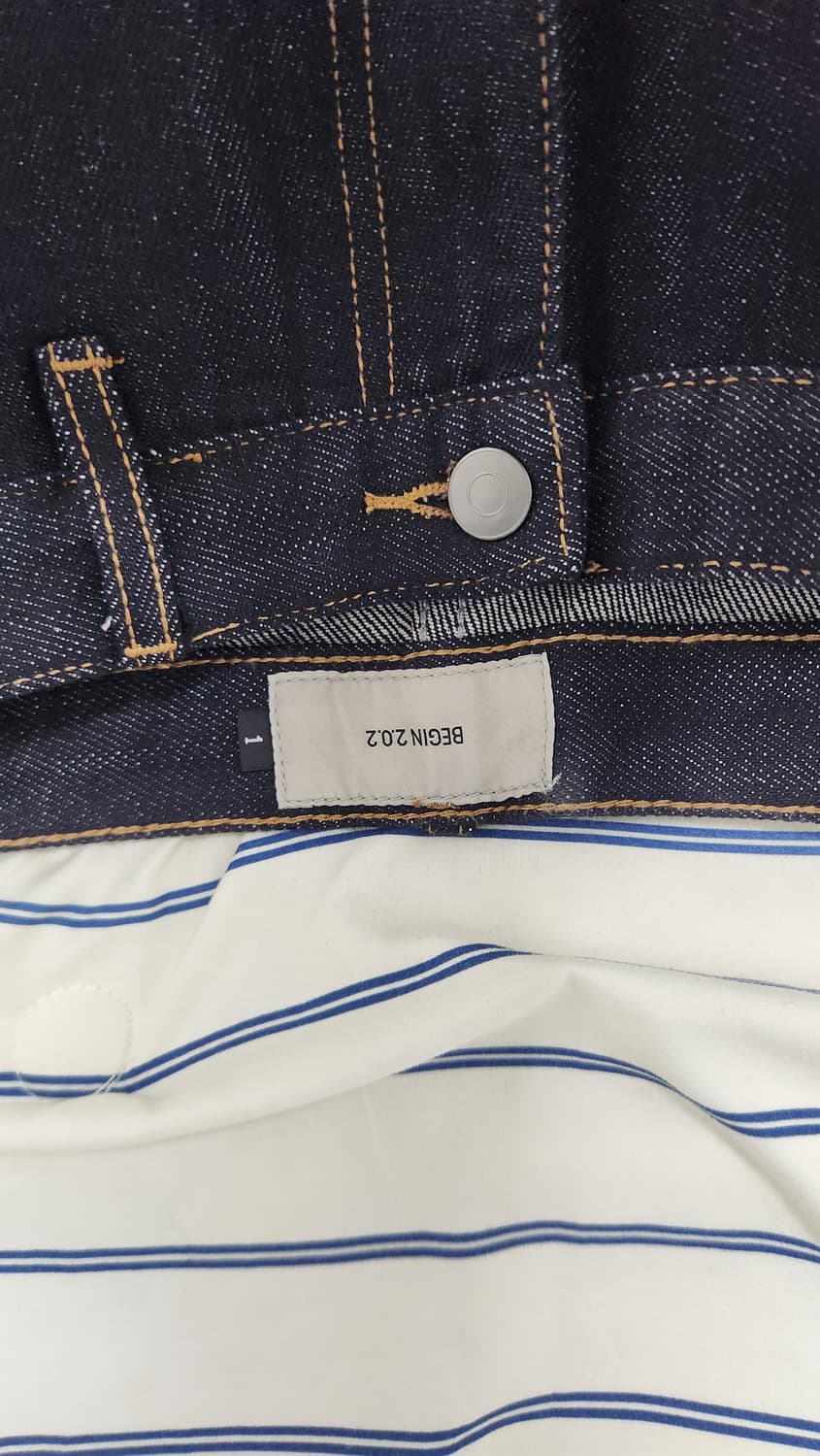 비긴202 트위스티드 커브드 데님 인디고 상품이미지2