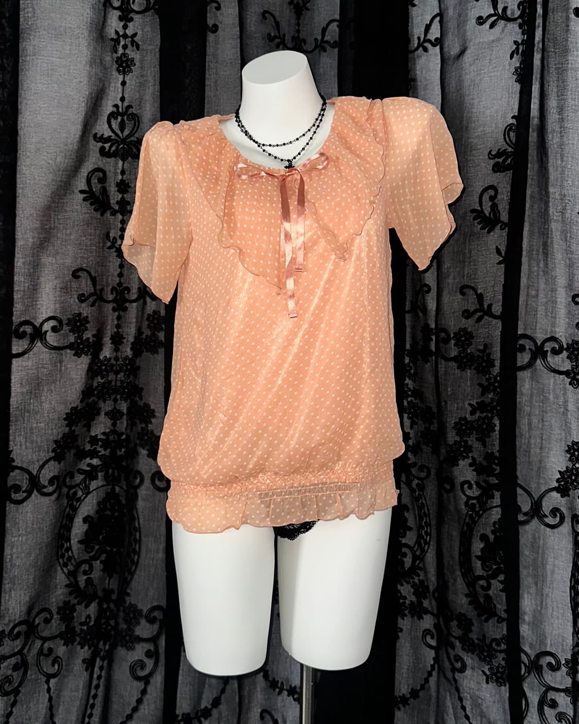 Coral Dot Blouse 상품이미지1