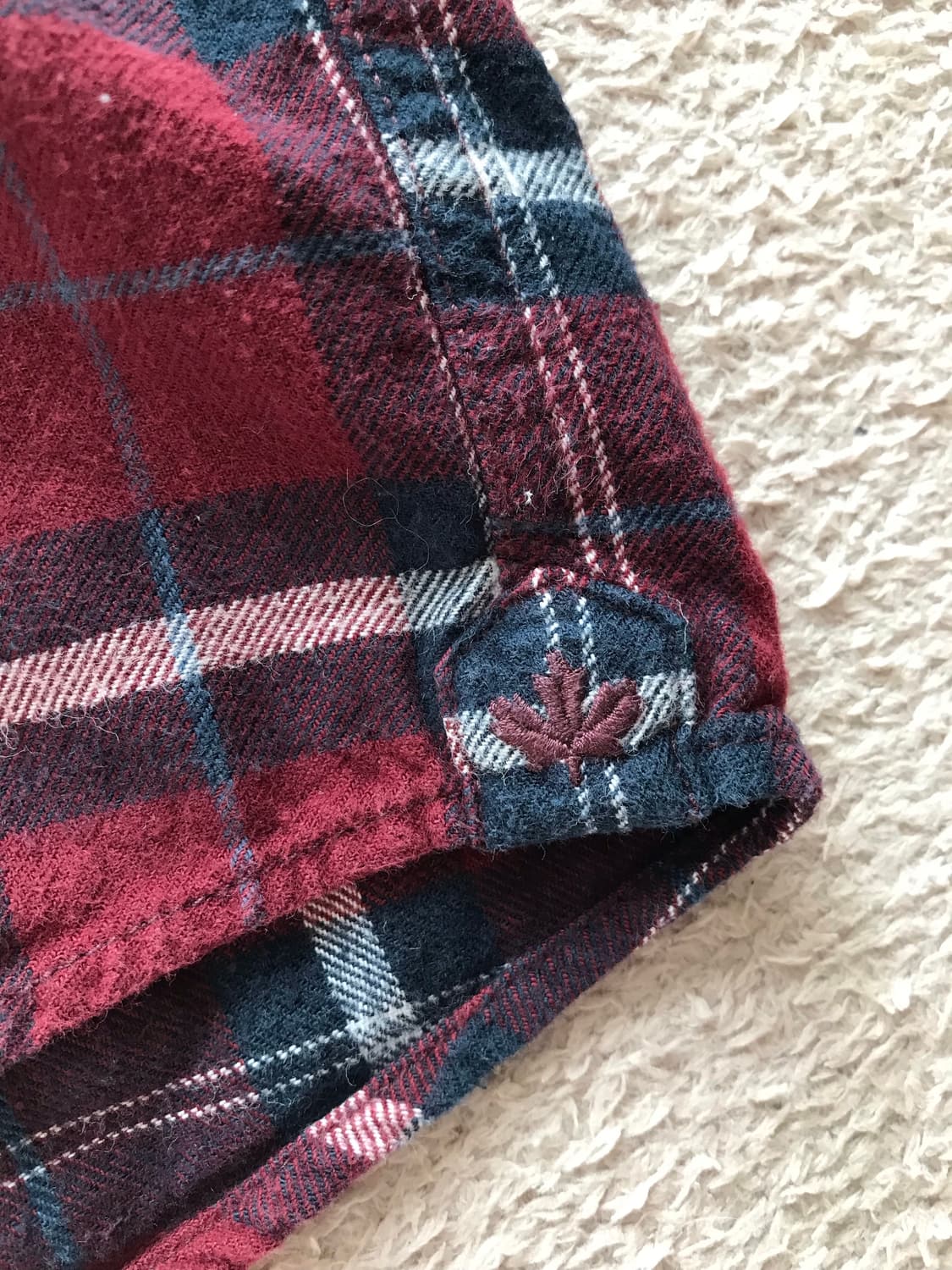 루츠 버건디 체크 면 셔츠 L 상품이미지4