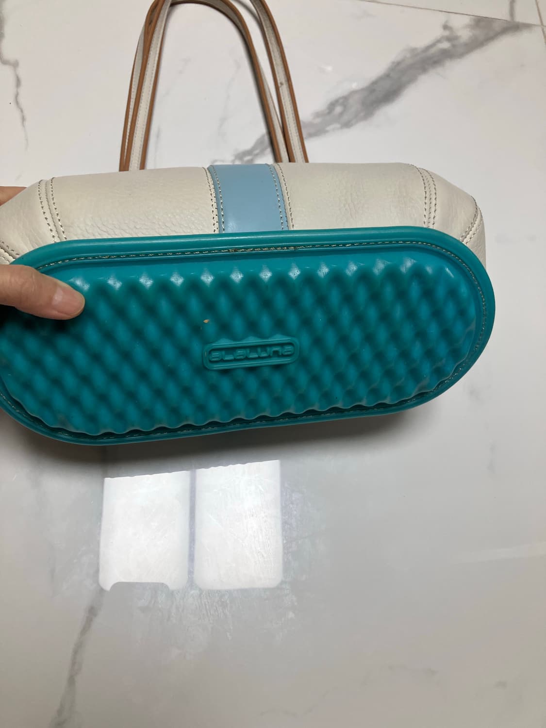 희귀 스페인 브랜드 Alaluna  시그니쳐 스트라이프 보울러 숄더백 상품이미지2