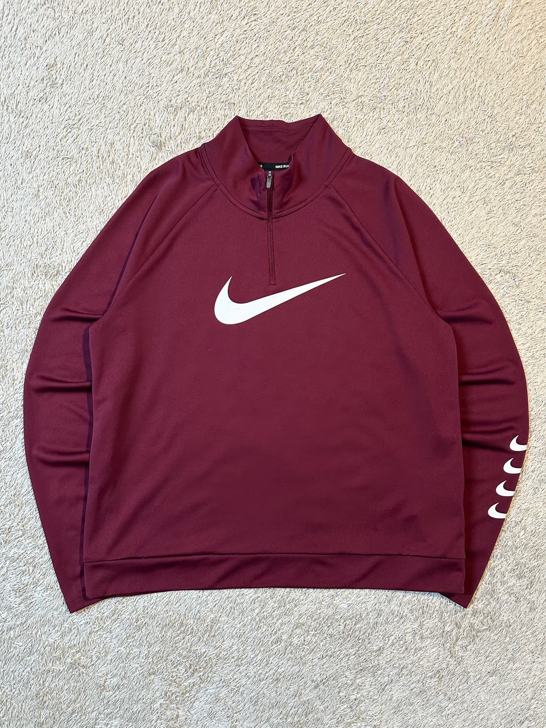 나이키 드라이핏 미드 레이어 기능성 하프 반집업 버건디 상품이미지1