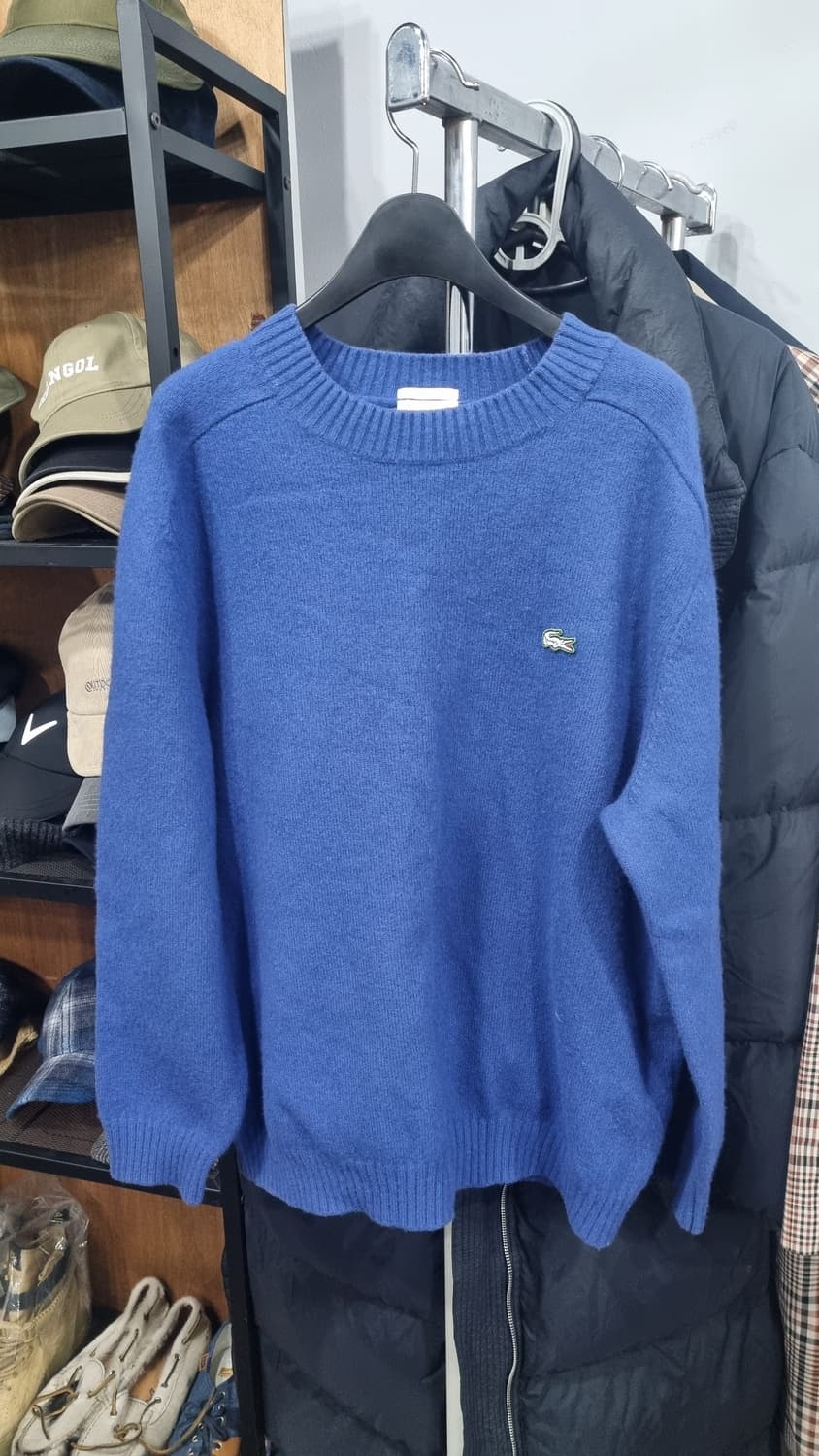 라코스테 라이브 유니섹스 파란색 울혼방 니트 xL 상태좋음 상품이미지1