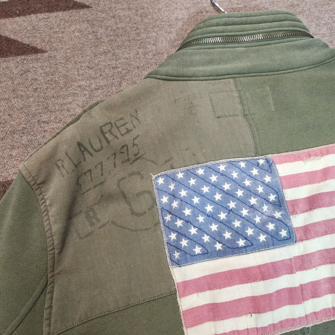 폴로 데님앤서플라이 스웻 M-65 필드 자켓 L 성조기 상품이미지9