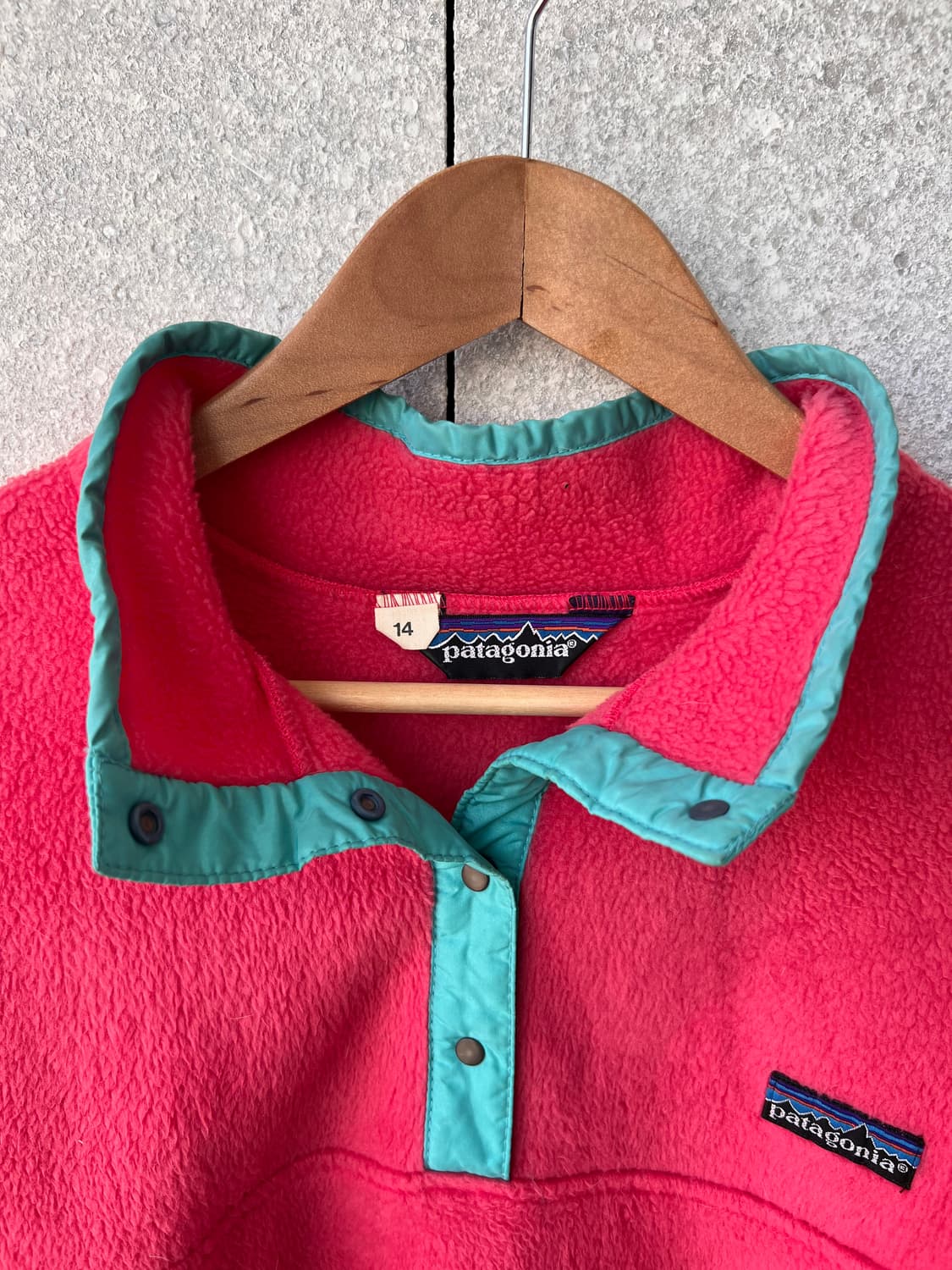 빈티지 80's 파타고니아 신칠라 플리스 핑크/민트 L사이즈 상품이미지2