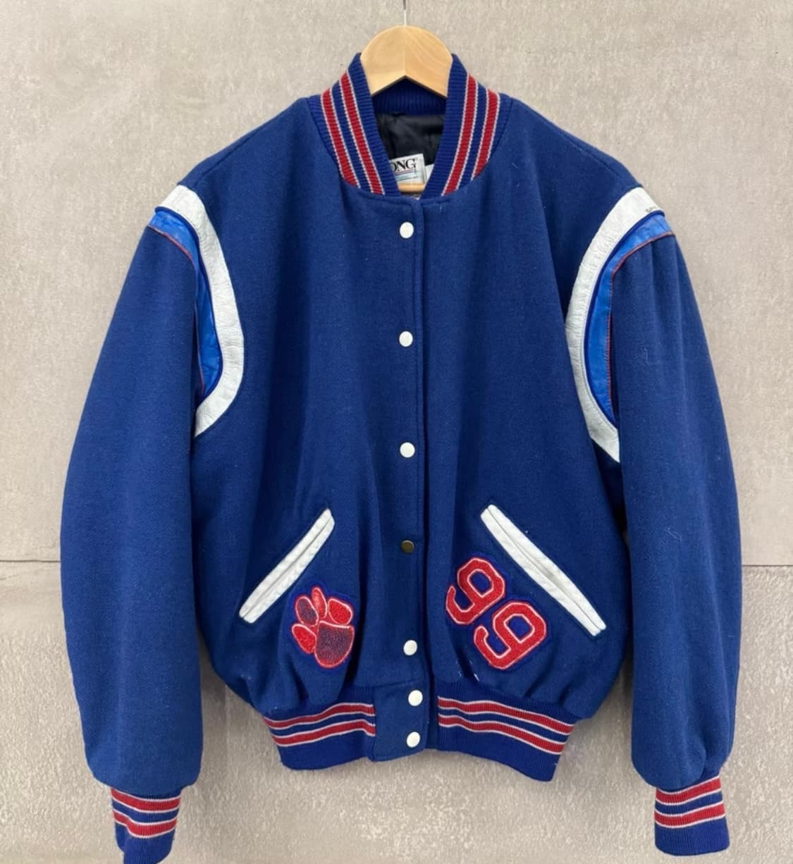 DeLONG 90s USA 오리지널 레더 슬리브 바시티 자켓 상품이미지1