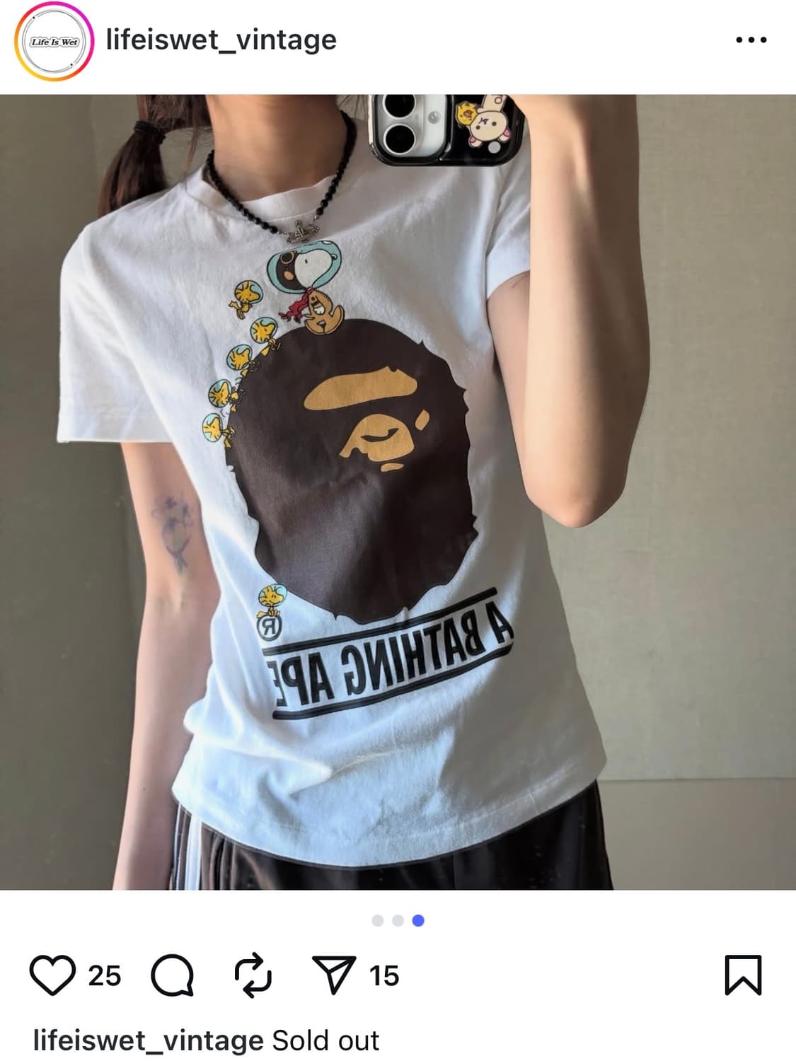 베이프 스누피 콜라보 반팔 상품이미지2