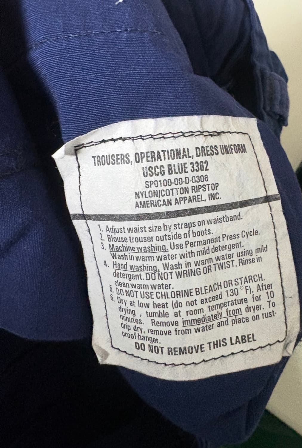 아메리칸 어패럴 usgc odu 유니폼 팬츠 블루 상품이미지5