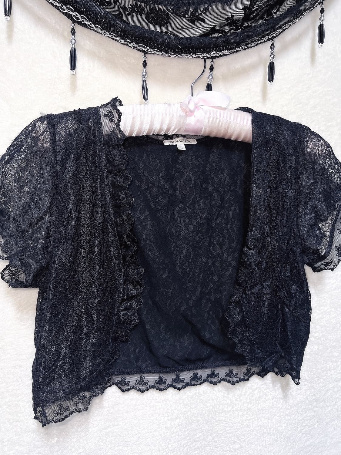 로맨틱고딕 고스로리 펑크 블랙 레이스 볼레로 가디건 다크페어리 갸루 공겜 상품이미지8