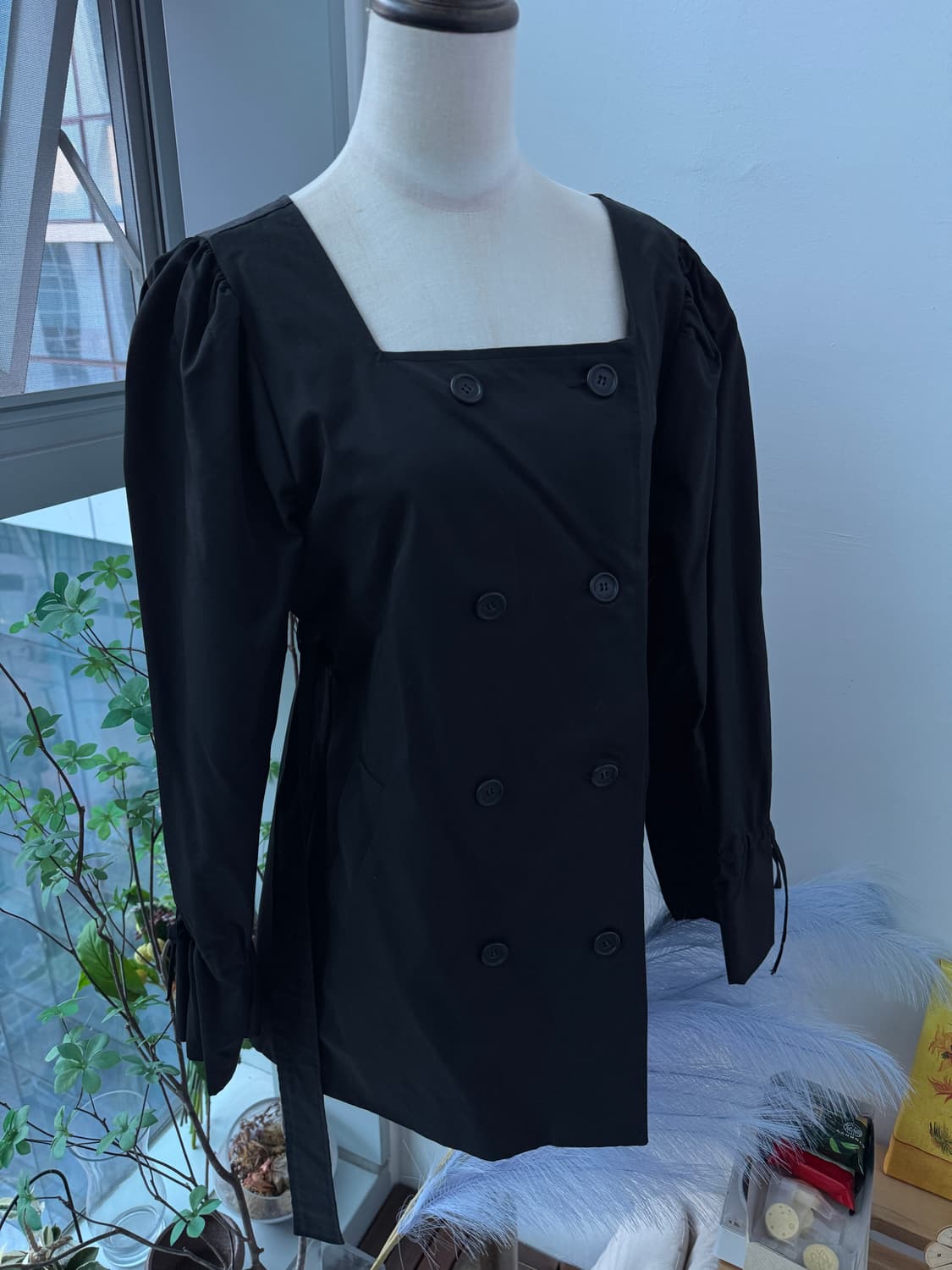 Unia 유니아 블랙 트렌치 코트 유앤아인 트렌치코트 상품이미지2