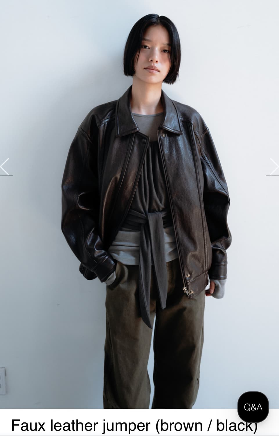 모노하 Monoha Faux leather 레더 jumper(black) 상품이미지1