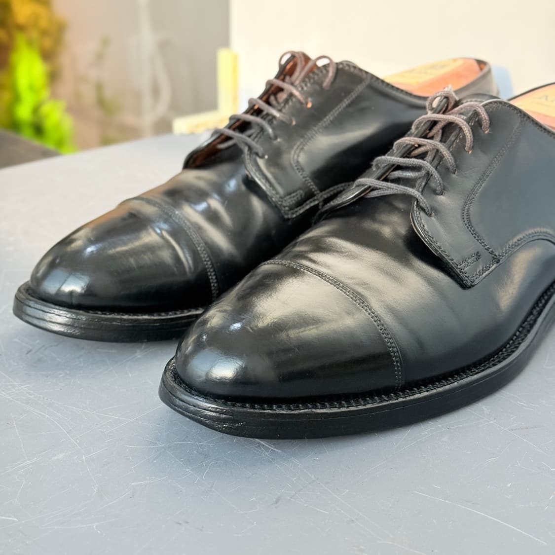 [10.5C] 알든 2161 블랙 코도반 스트레이트 팁 더비 상품이미지5