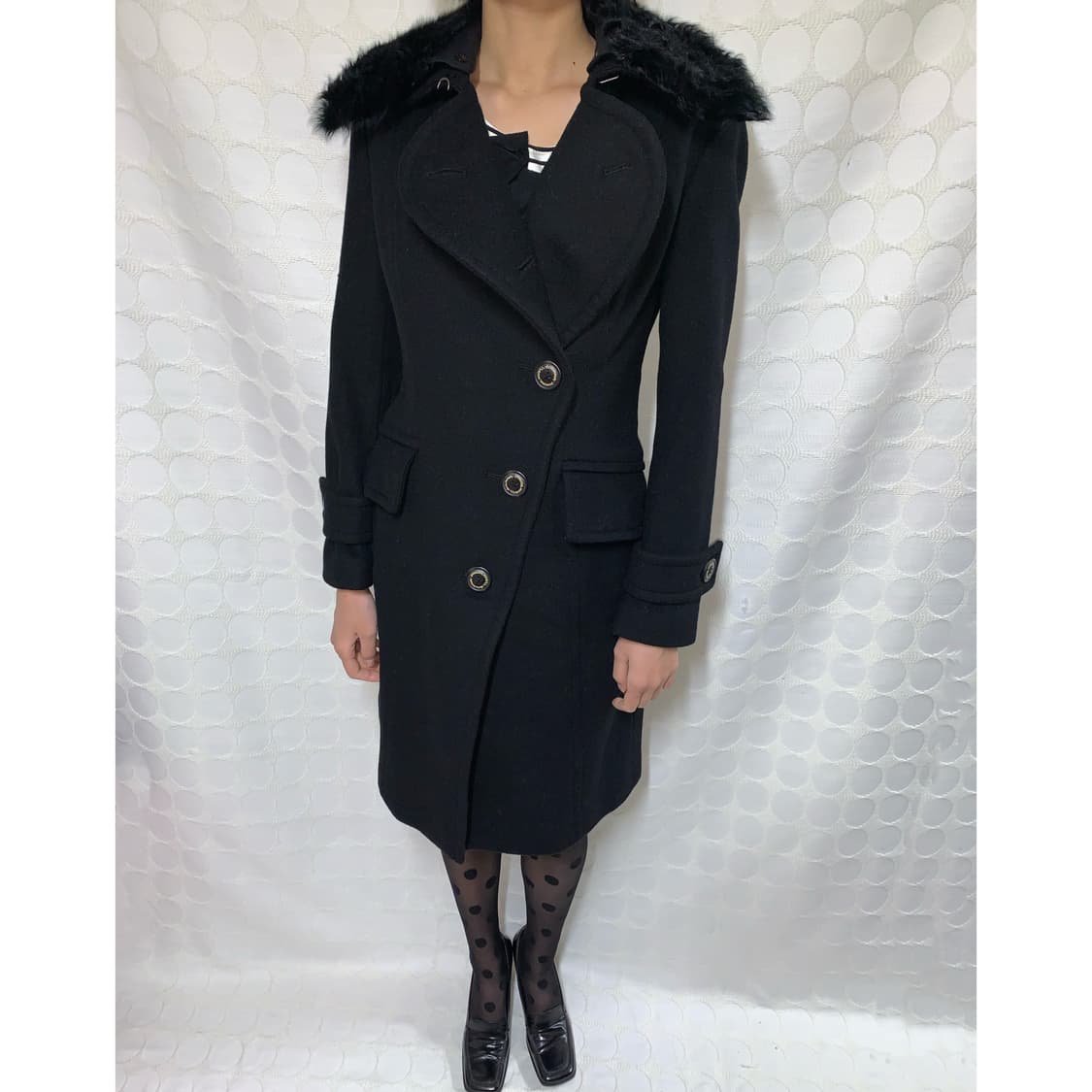 vivienne westwood퍼 카라 울 코트 상품이미지1