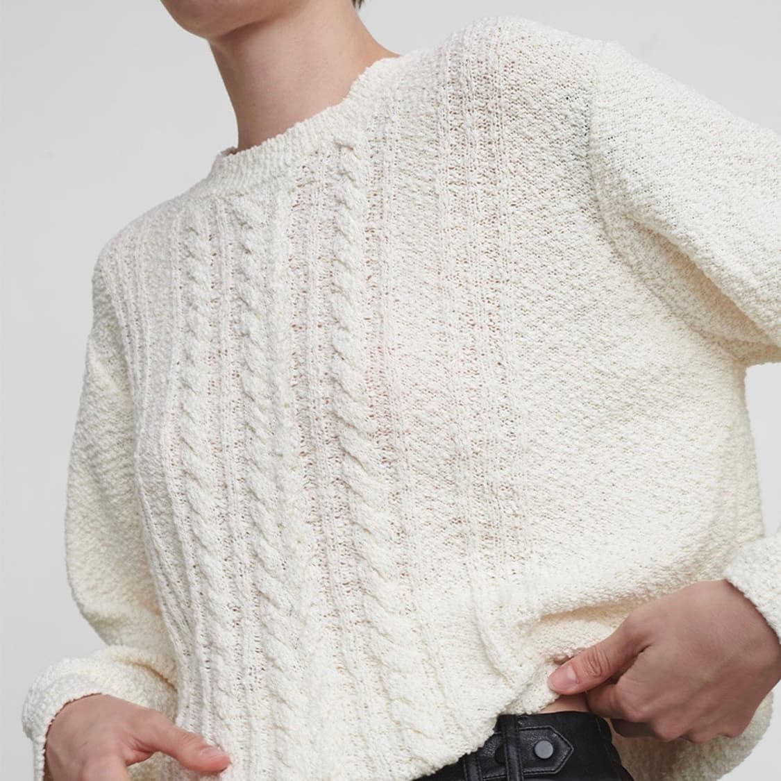 [루에브르] 코튼 혼방 니트 스웨터 상품이미지4