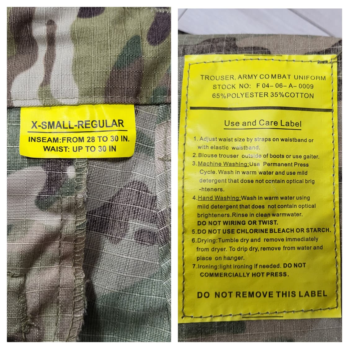 xs) us army combat 유틸리티 멀티캠 카고바지 미군 전투복 상품이미지10