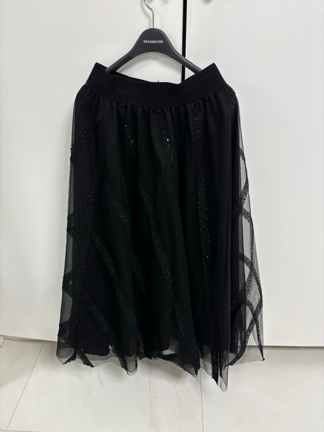 PAGE U 페이지 유 스커트 블랙 롱 스커트 상품이미지2