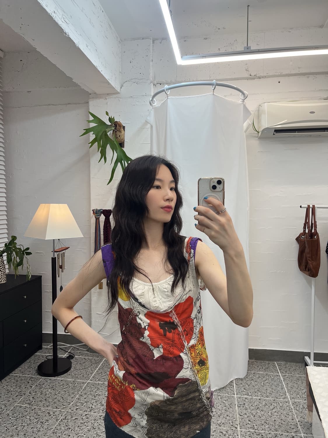 빈티지 플라워 라인 슬리브리스 상품이미지2