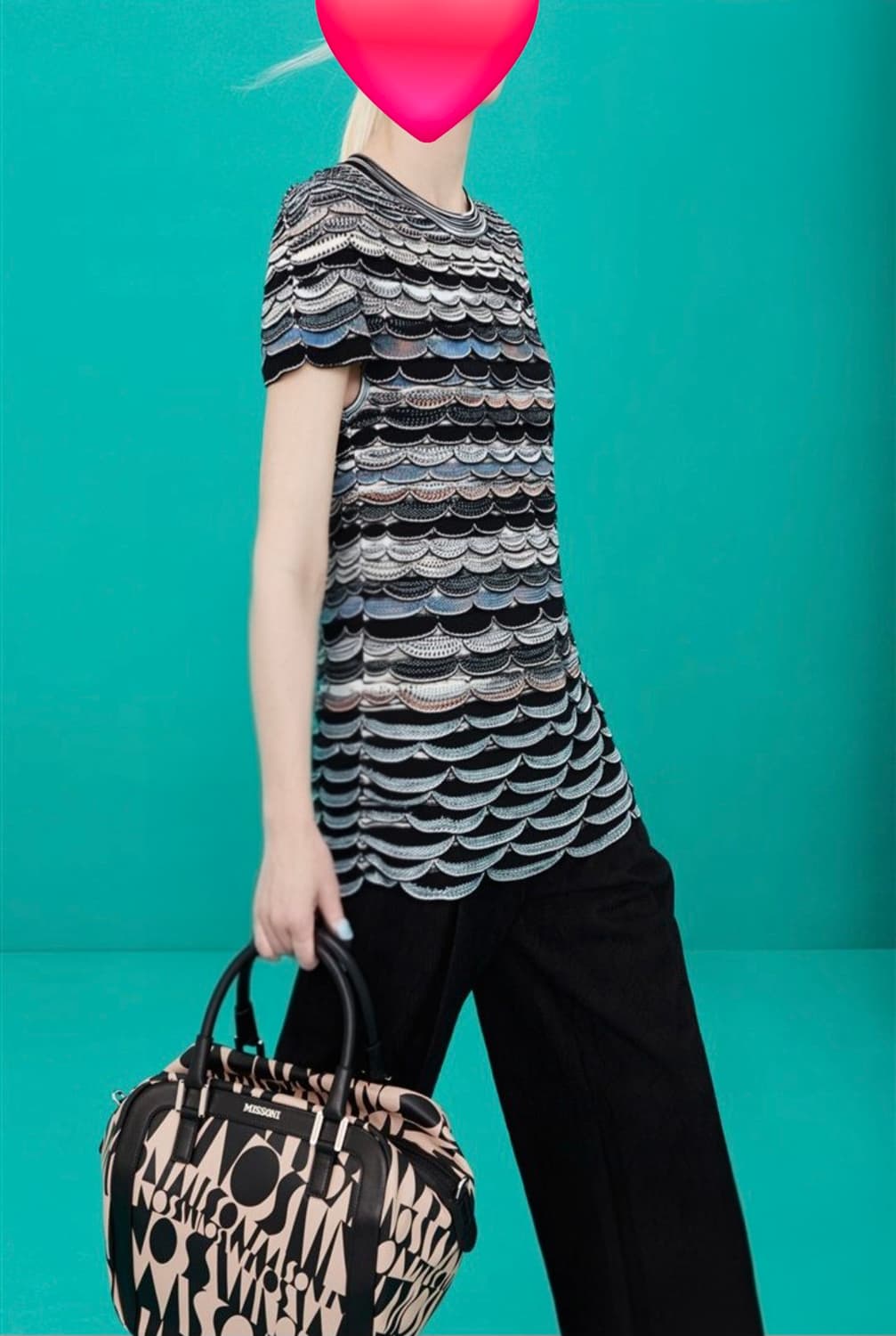 미쏘니 여성 니트반팔티 55~슬림66 스캘럽 니트 WM42 상품이미지7