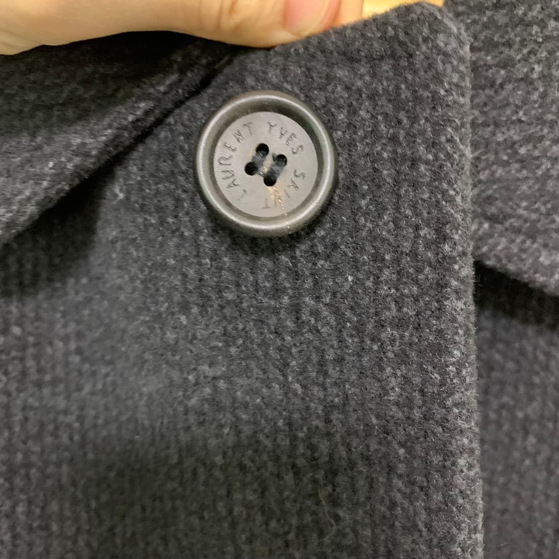 입생로랑 뿌르 옴므 빈티지 모직 하프 코트 차콜 상품이미지5