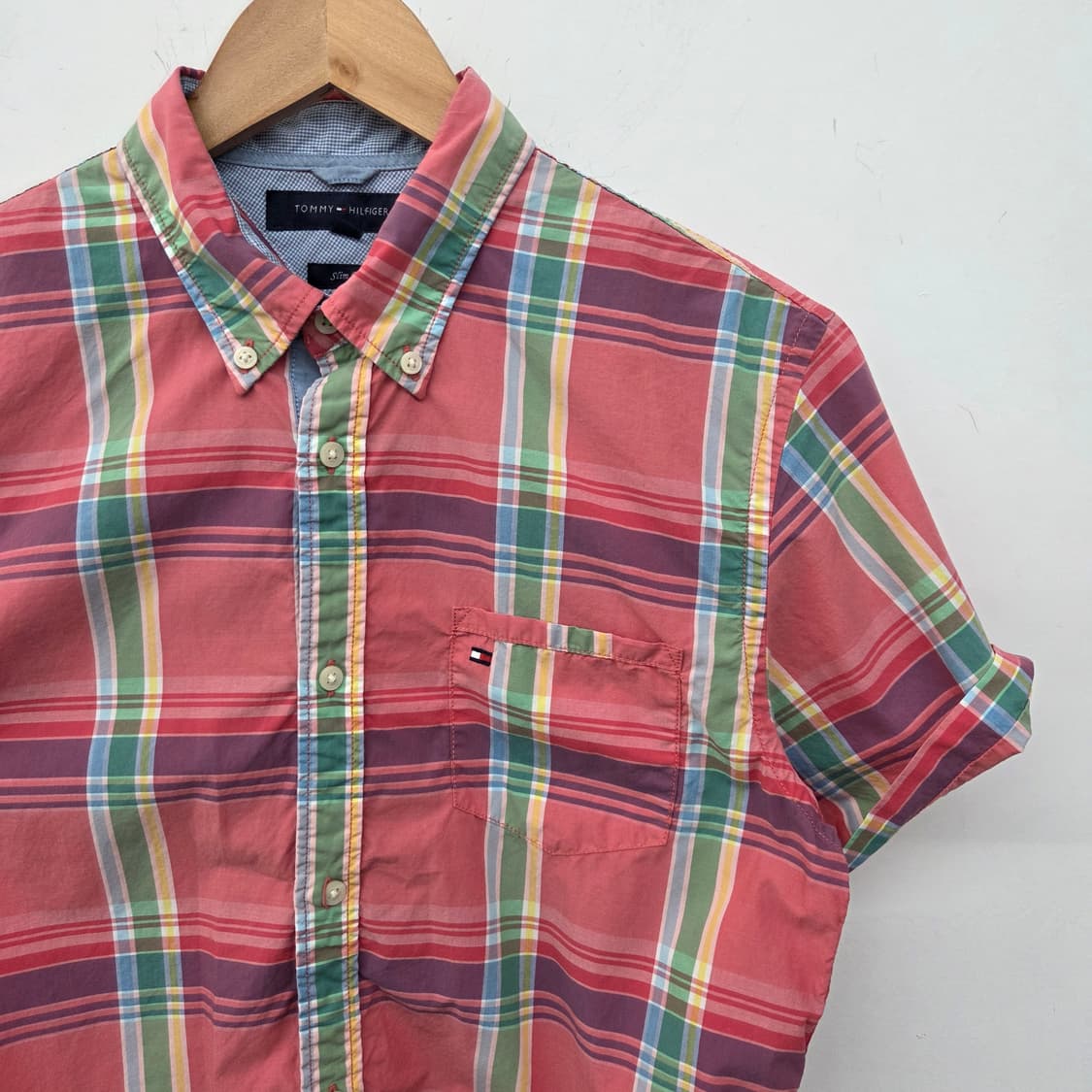 타미힐피거 체크 반팔 셔츠 여m 상품이미지3