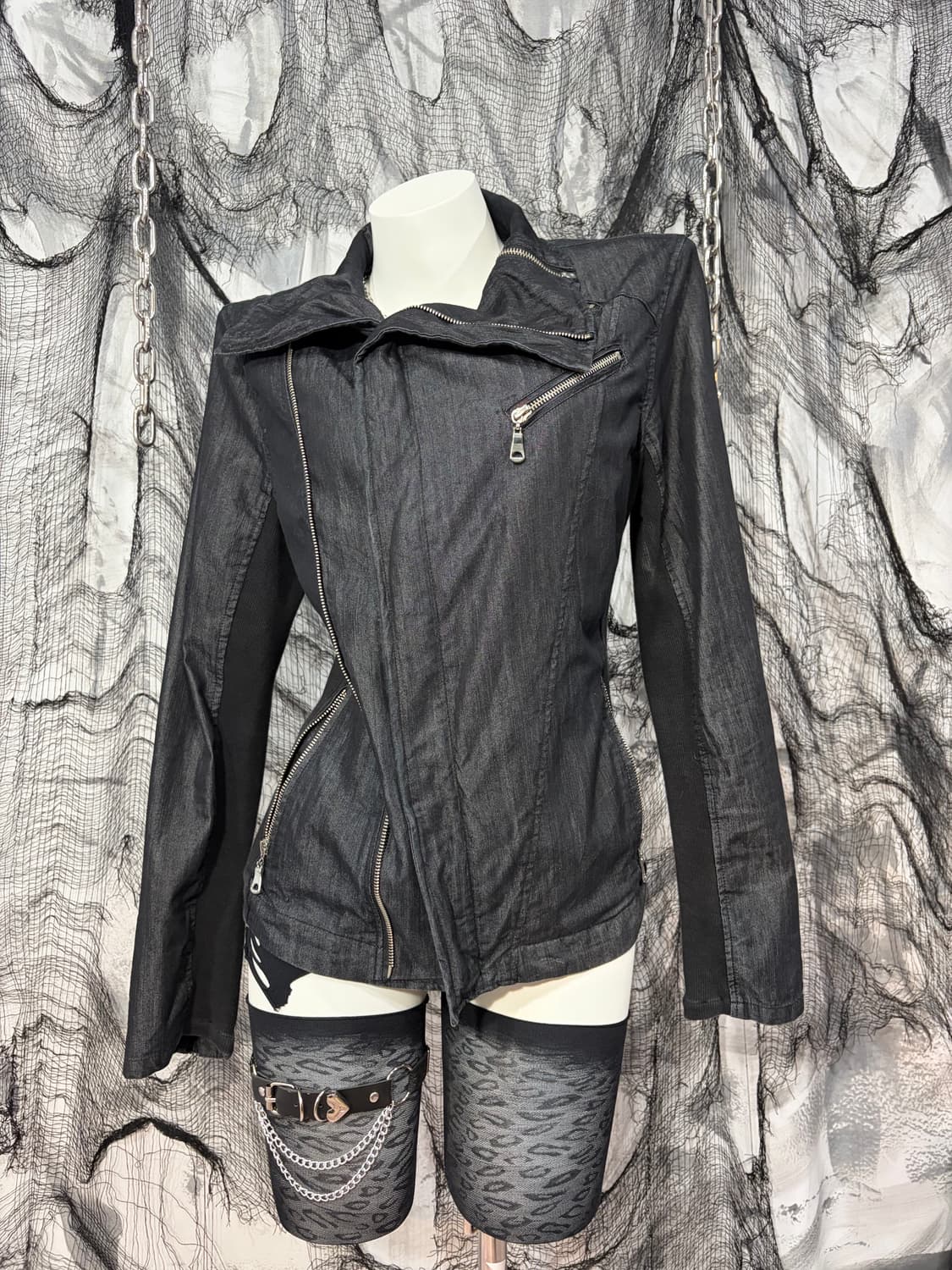 Rockchic high neck zipper detail jacket 상품이미지7