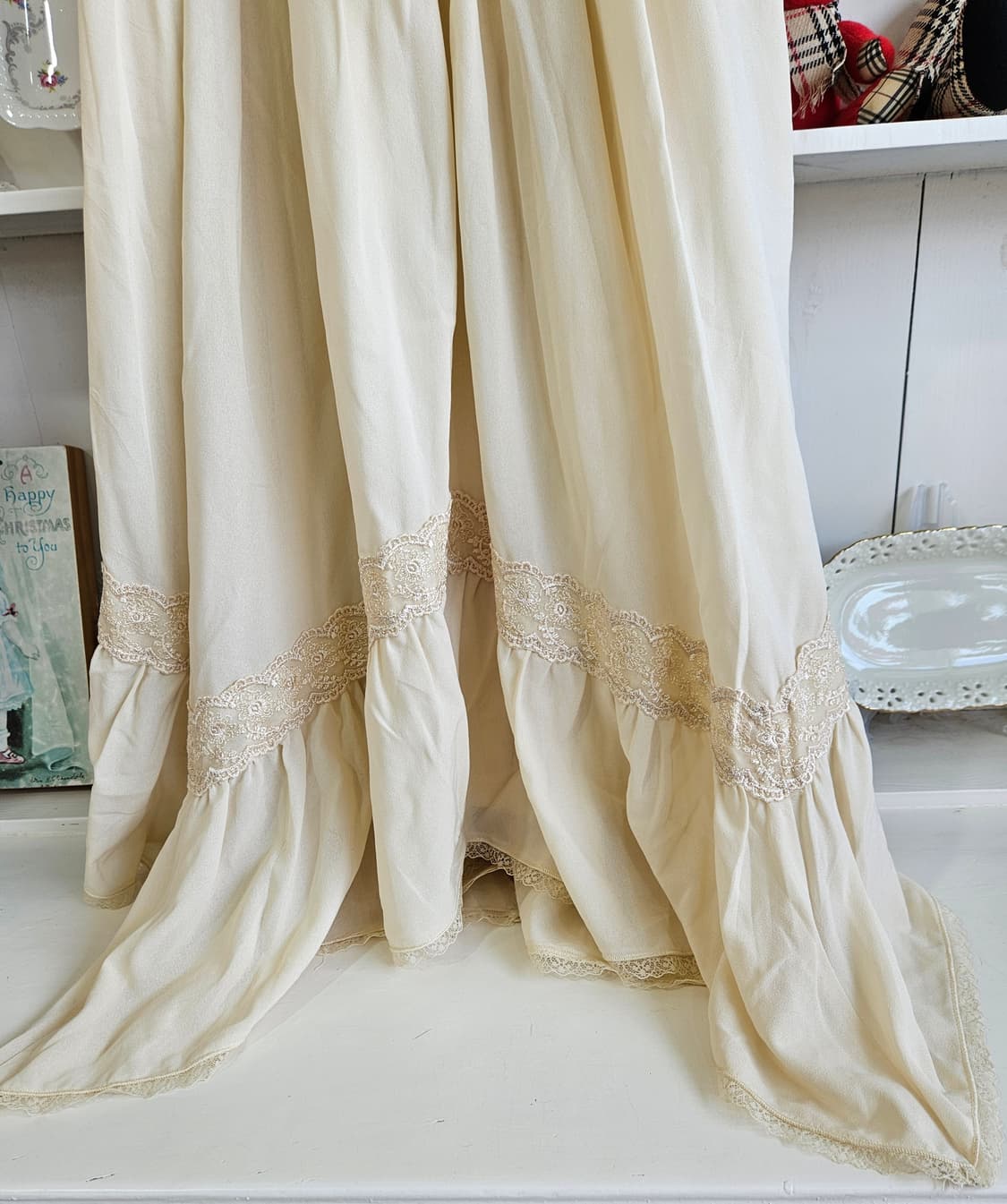 엑시즈팜(axes femme) 크림 쉬폰 레이스 원피스 상품이미지8