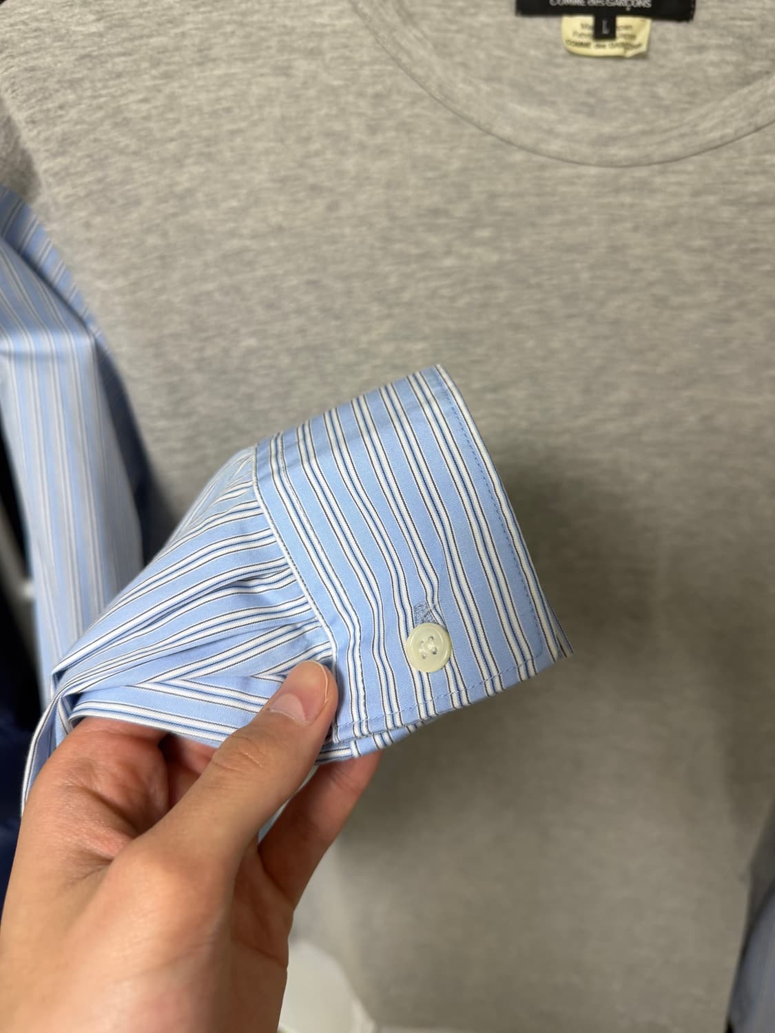 꼼데가르송 옴므 듀스 레이어드 셔츠 슬리브 티 (L) 상품이미지4