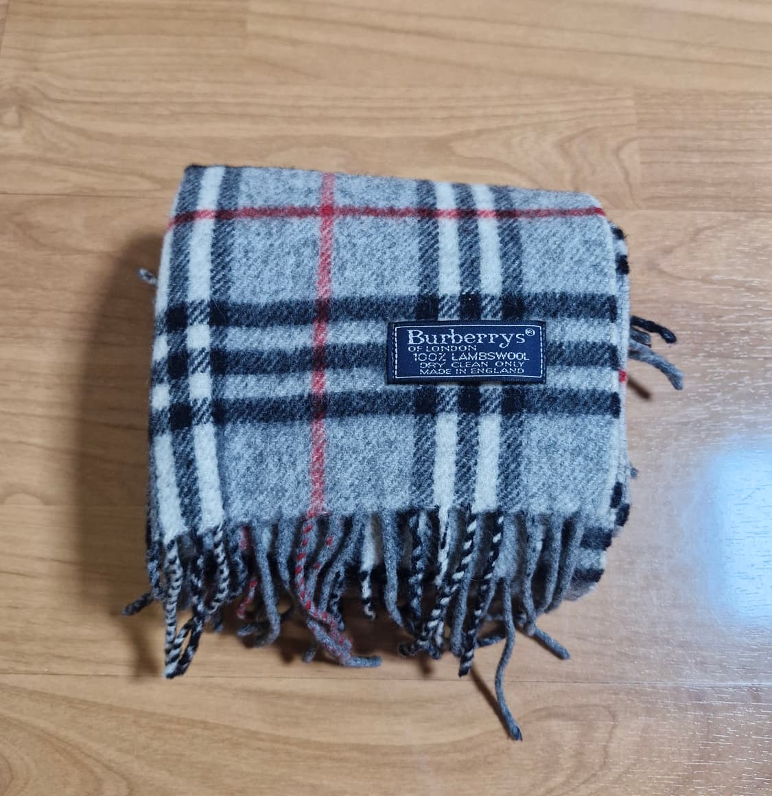 버버리 그레이 체크 머플러 램스울 100% 상품이미지2
