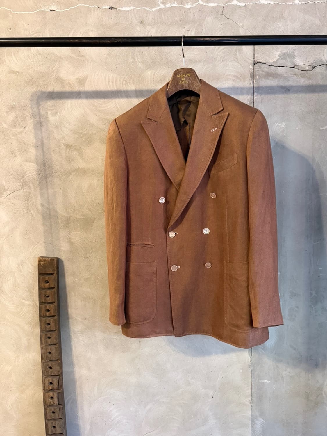 HALSTON 리넨 실크 더블 브레스티드 자켓 100~103 상품이미지1